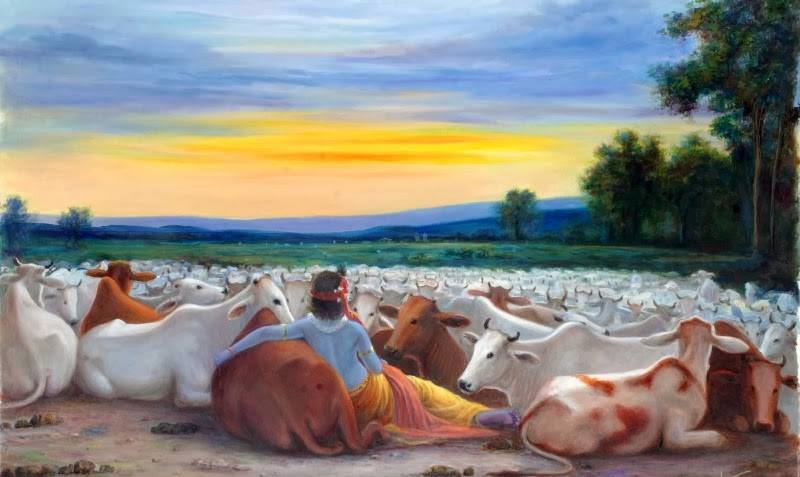 krishna the savior of cow and weak.